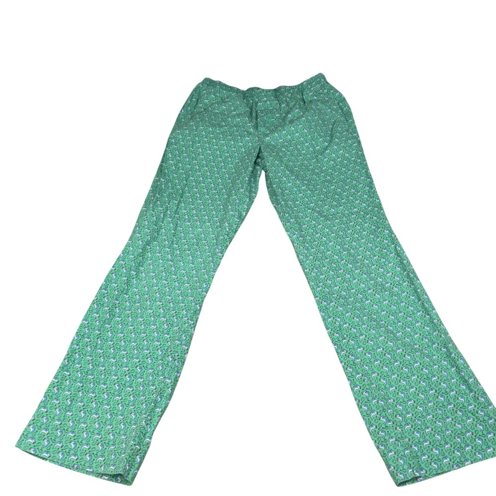 Vineyard Vines Mens Small Green Fish Hook Print Cotton Lounge Pajama Pants